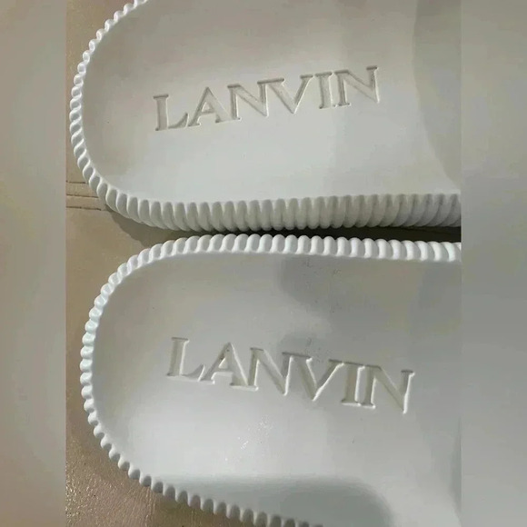 LANVIN Men’s Arpege Slide Logo Slip on Sandal flip flop Size 8.5 US / EU 42